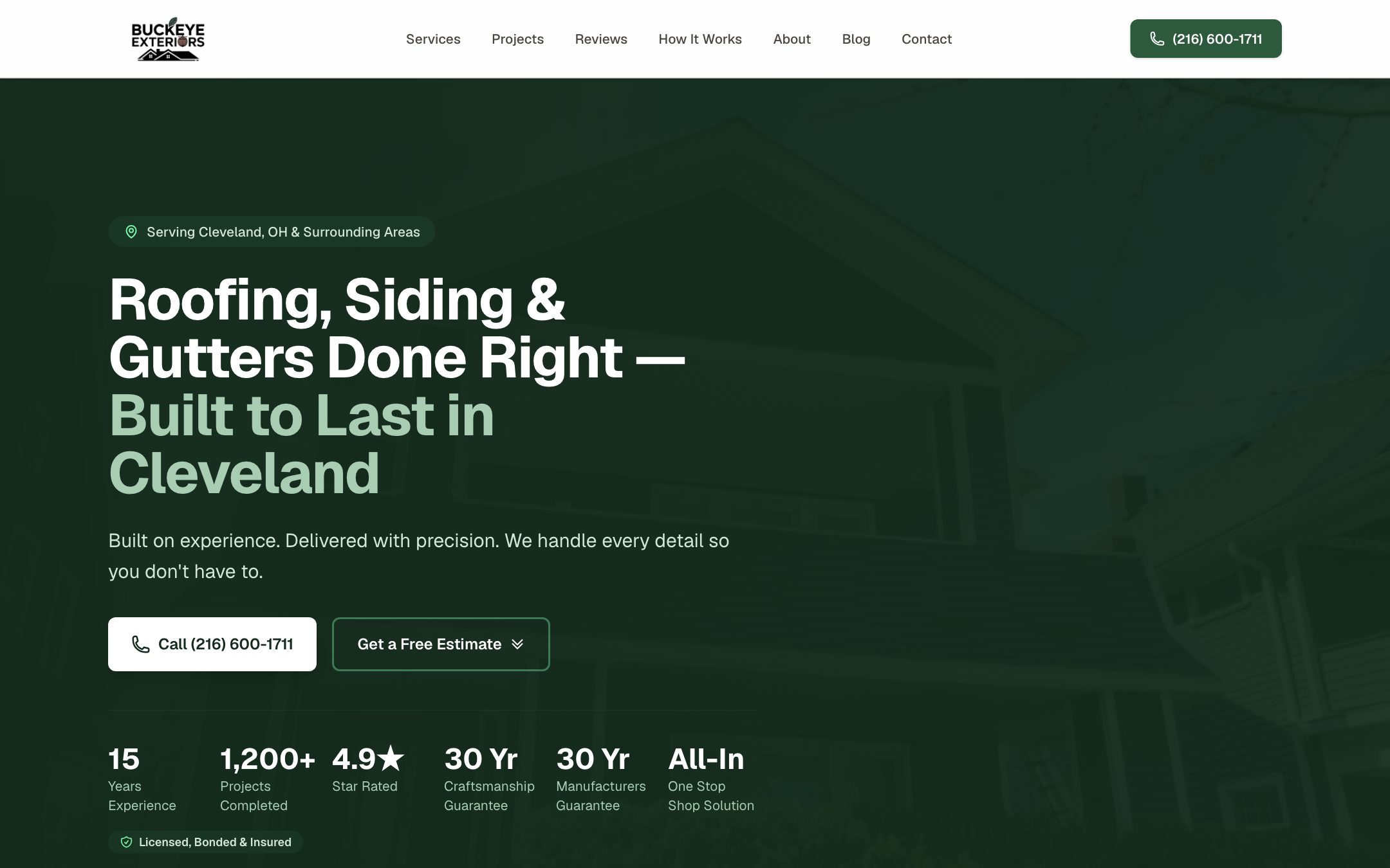 Buckeye Exteriors website