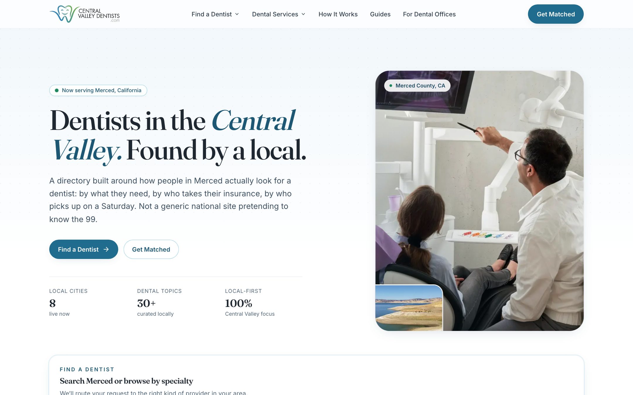 Central Valley Dentists website